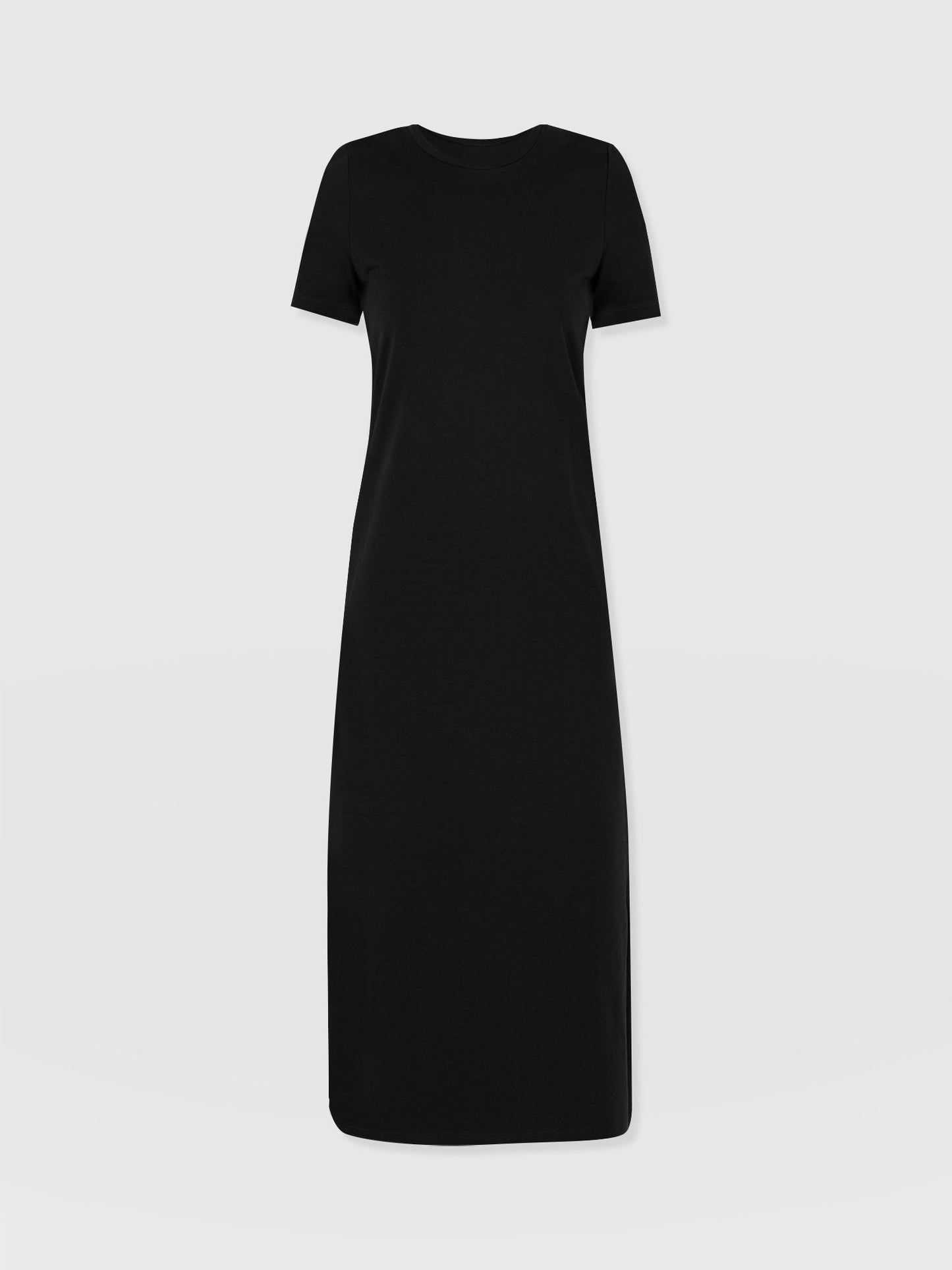 Effortless Black T-Shirt Midi Dress