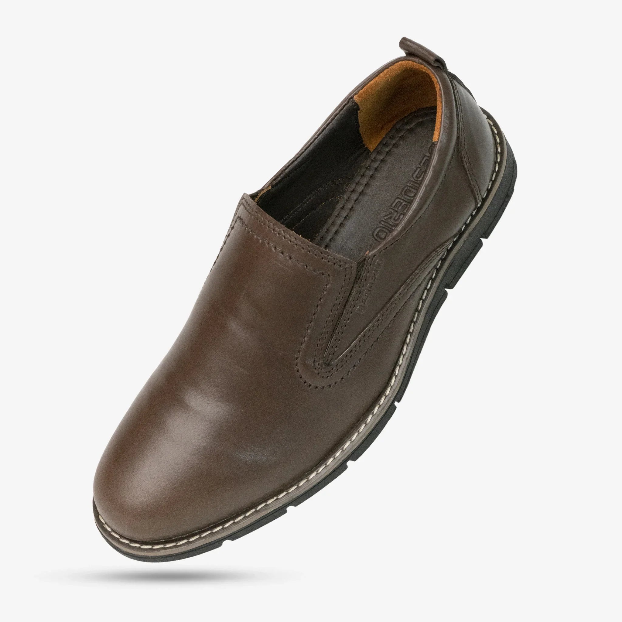 Genuine Leather Pull-Up Loafer — Brown