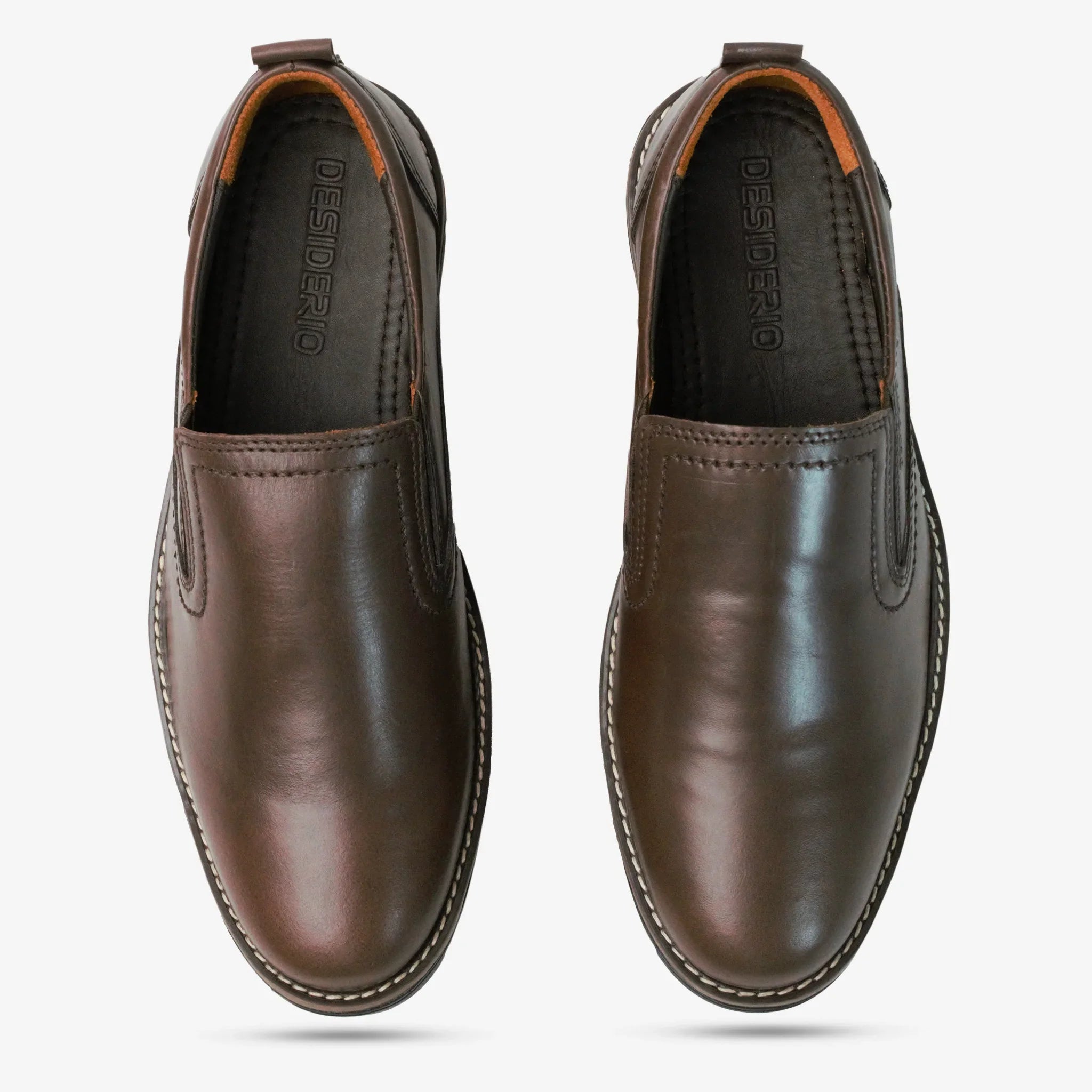 Genuine Leather Pull-Up Loafer — Brown