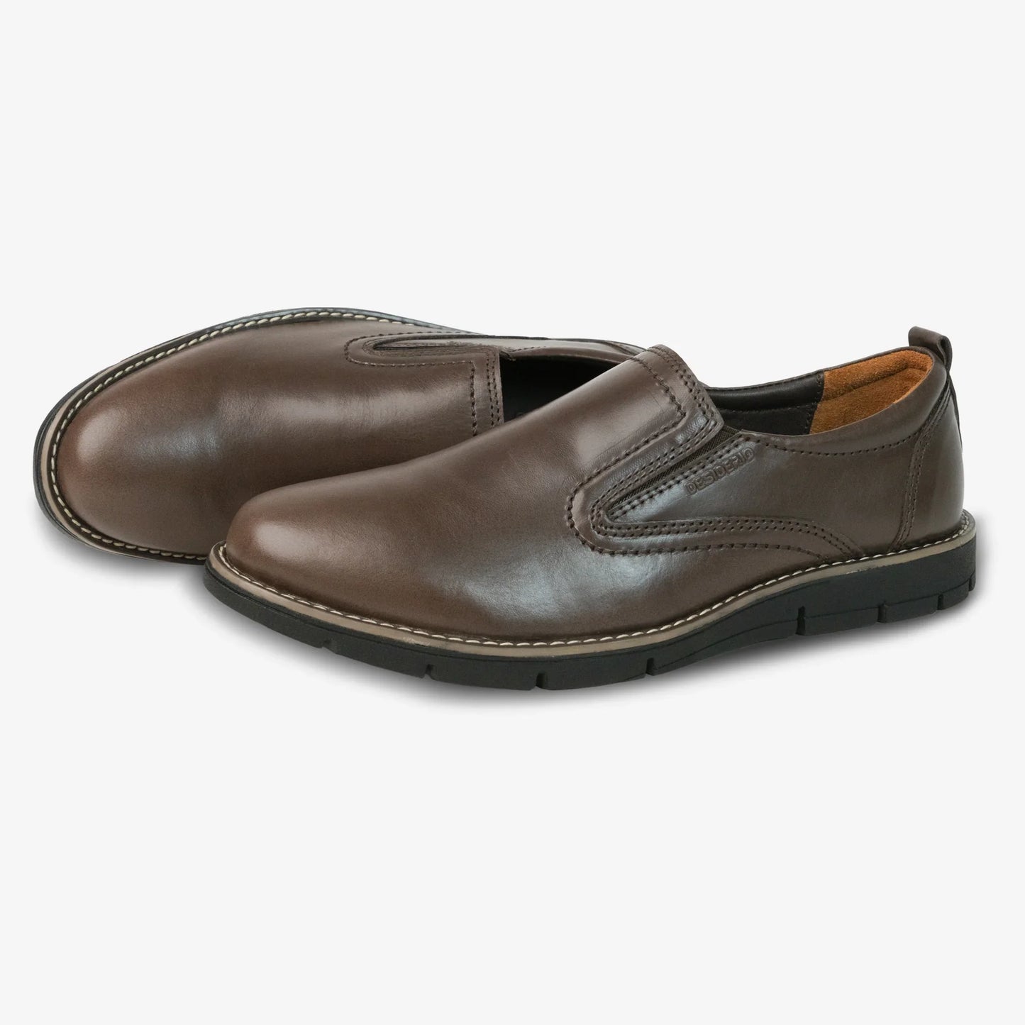 Genuine Leather Pull-Up Loafer — Brown