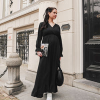 Black Ruffle Mousseline Maxi Dress