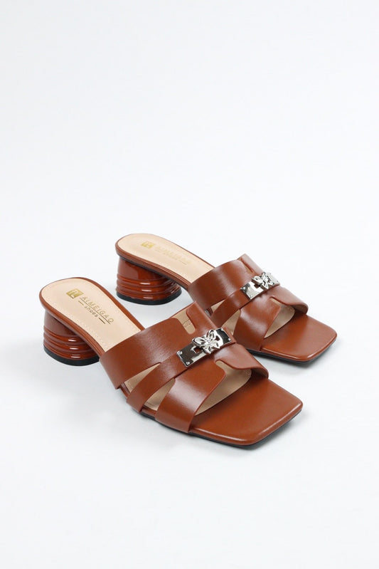 Women's Butterfly Slip-On Heels — Brown