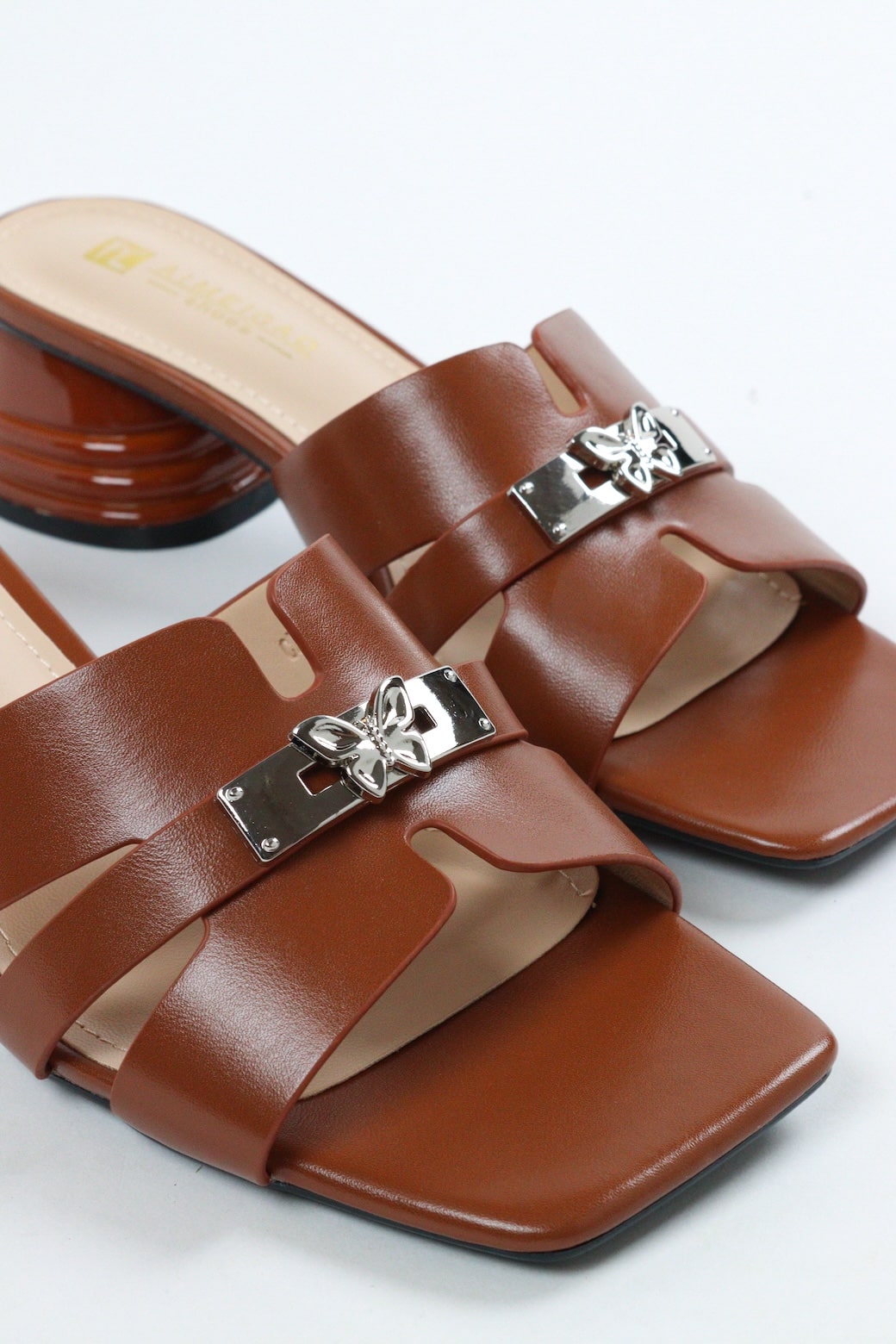 Women's Butterfly Slip-On Heels — Brown