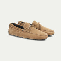 Beige Suede Driving Shoes