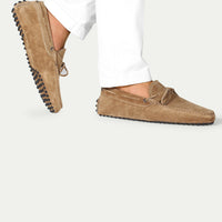 Beige Suede Driving Shoes