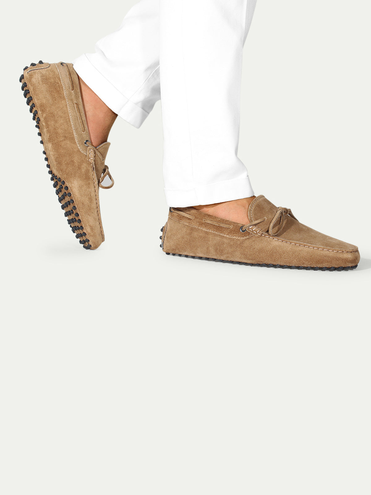 Beige Suede Driving Shoes