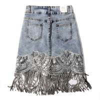 High-Waist Denim Mini Skirt