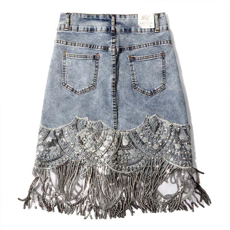 High-Waist Denim Mini Skirt