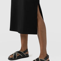Effortless Black T-Shirt Midi Dress