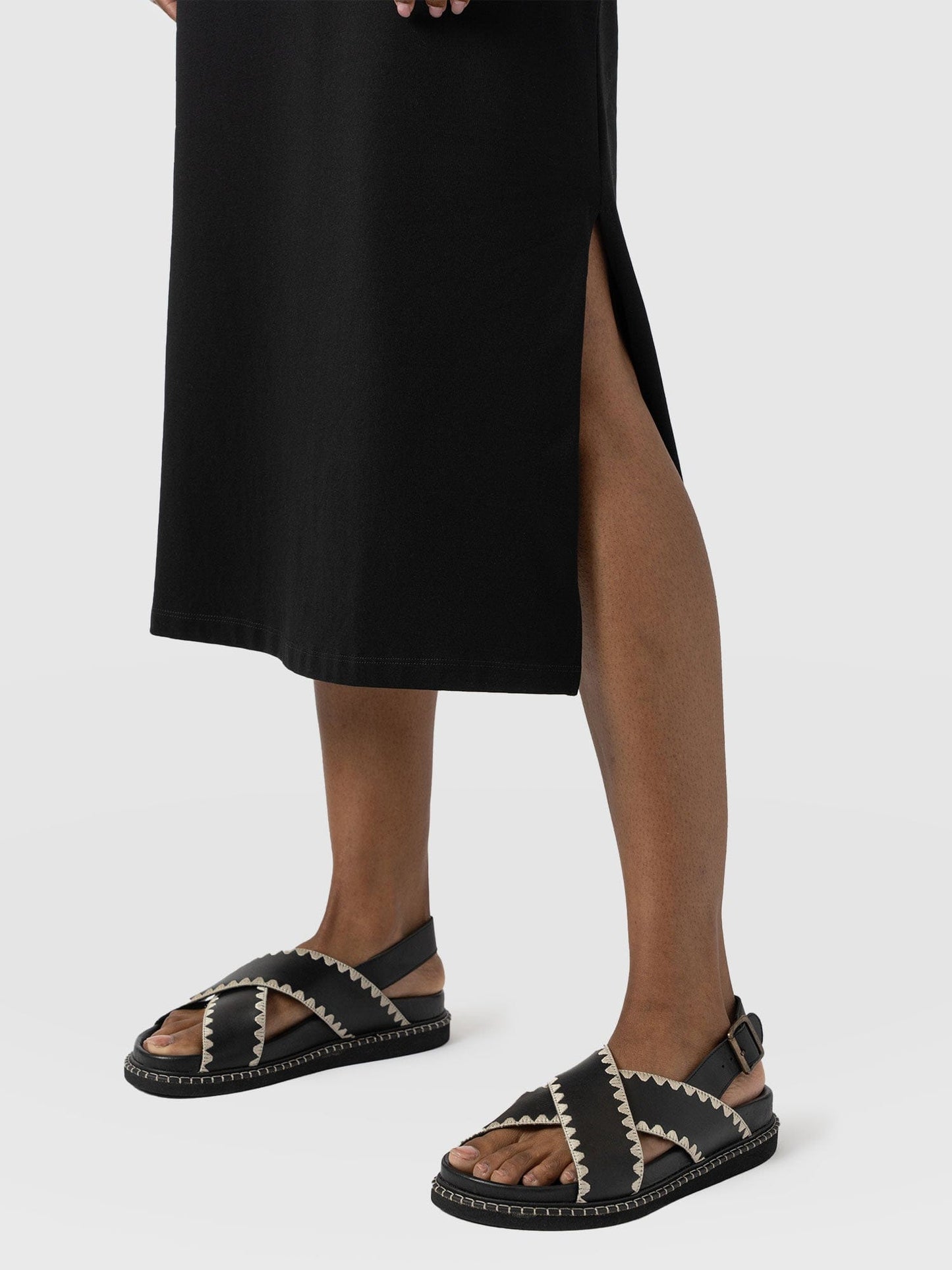 Effortless Black T-Shirt Midi Dress