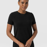 Effortless Black T-Shirt Midi Dress