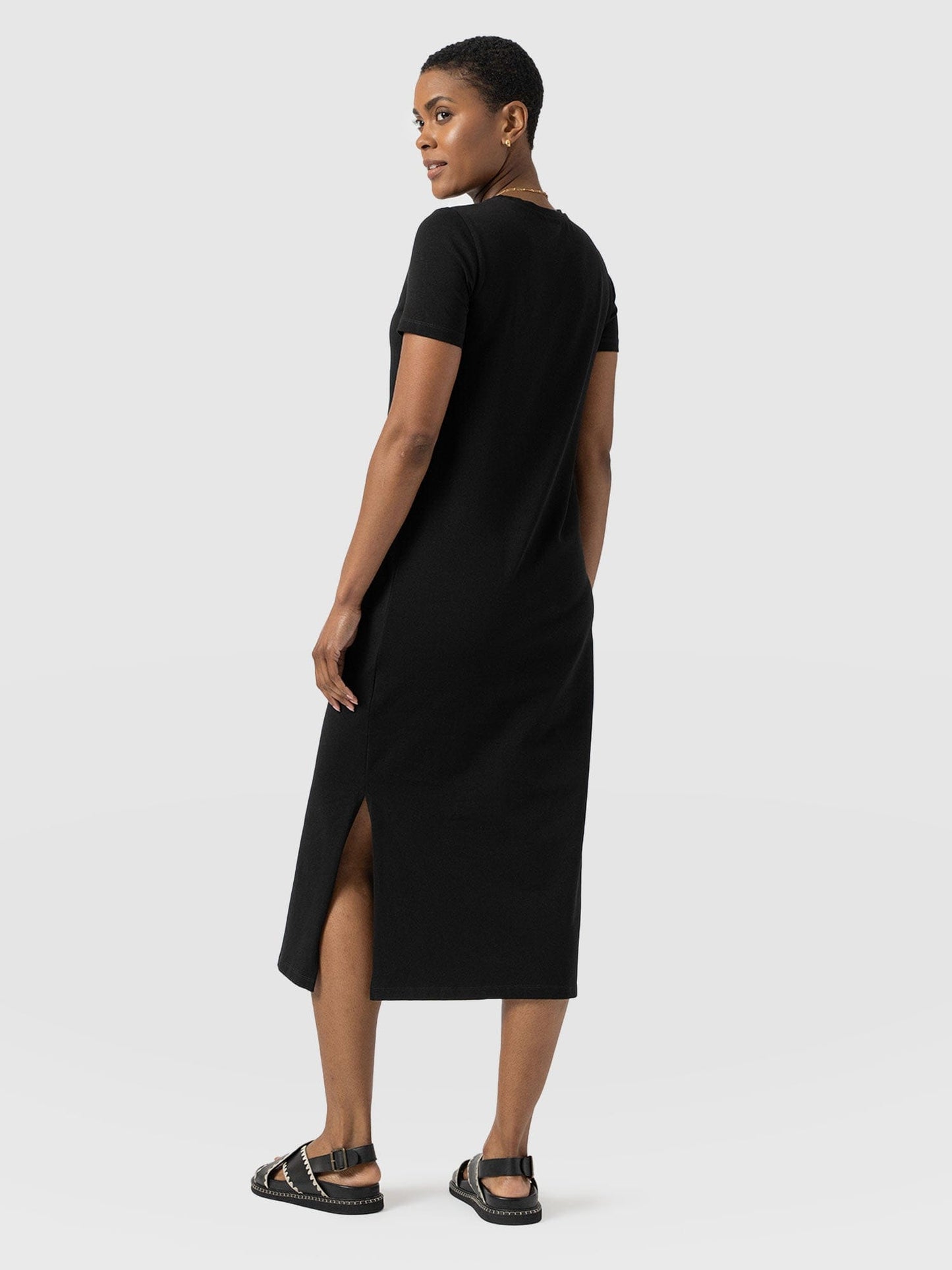 Effortless Black T-Shirt Midi Dress