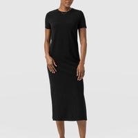 Effortless Black T-Shirt Midi Dress