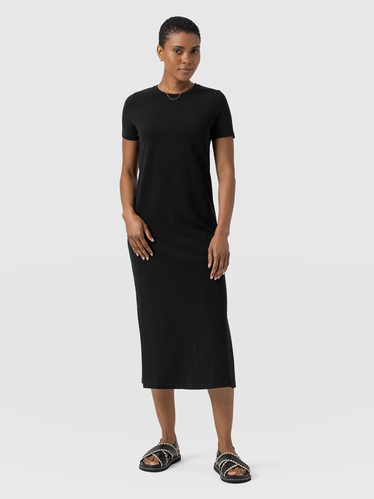 Effortless Black T-Shirt Midi Dress