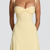 Lemon Satin Maxi Dress